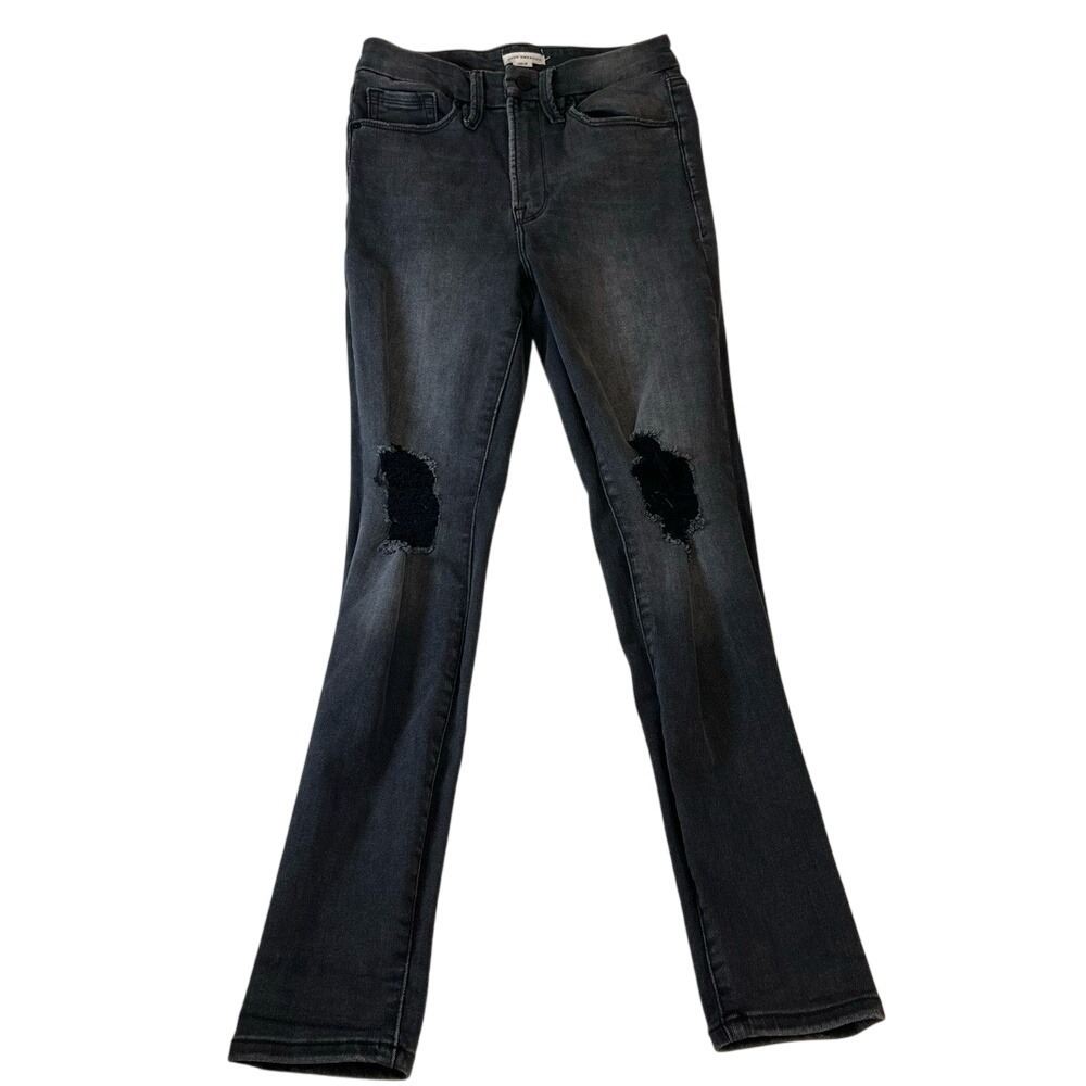 GOOD AMERICAN Jeans Womens Size 00 Dark Wash Distressed Skinny Ripped Casual Chi